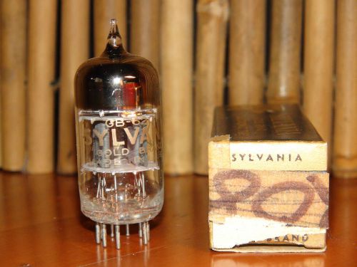 Vintage Sylvania GB 6201 12AT7 WA Gold Brand D-Getter 3 Mica Stereo Tube 4570/38