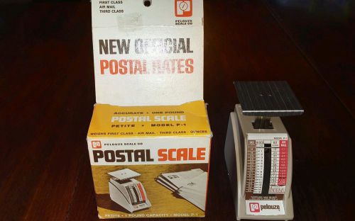 Vintage PELOUZE Postal Weight Scale Model P-1 up to 1 LB~1976~With original box