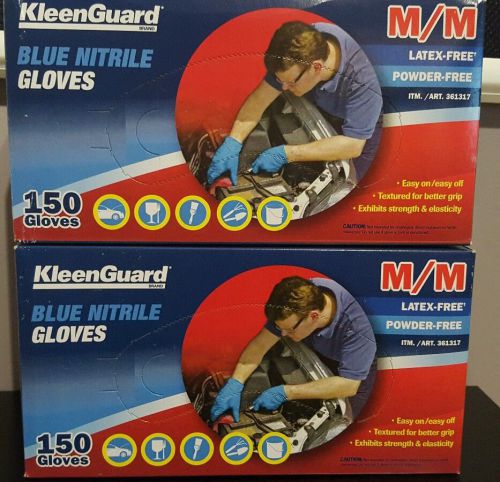 300 Nitrile Gloves Disposable (Powder Free, Latex Free) MEDIUM BLUE