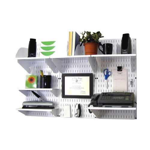 Wall Control Office Wall Mount Desk Storage and Organization Kit White