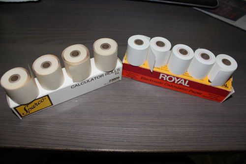 9 Rolls of Vintage Electronic Calculator Paper 38mm 35mm Royal Sparco