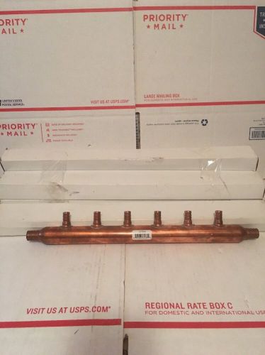 6 -  sharkbite pex manifold 6-port 1/2 branch - 3/4 inlet open 1&#034; trunk copper for sale