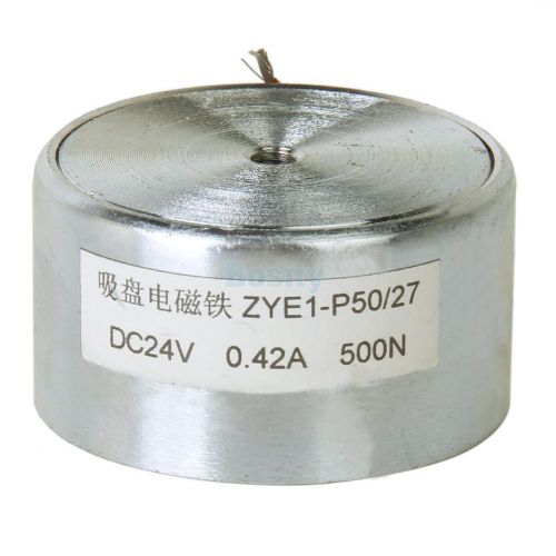 Dc 24v electric lifting magnet solenoid electromagnet holding force 500n/50kg for sale
