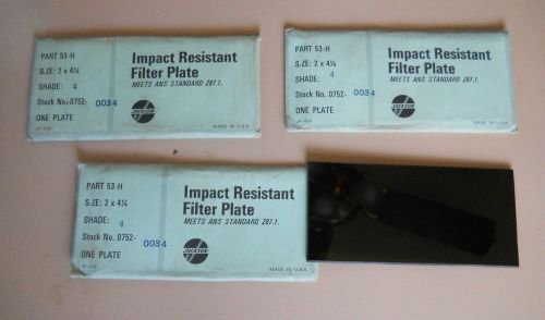 JACKSON IMPACT RESISTANT FILTER PLATE WELDING LENSES SHADE No.4. Lot of (3)