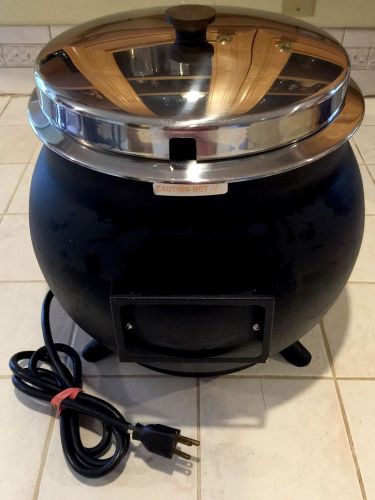 Black kettle shaped soup warmer 11qt. server-commercial catering retail $599.00 for sale