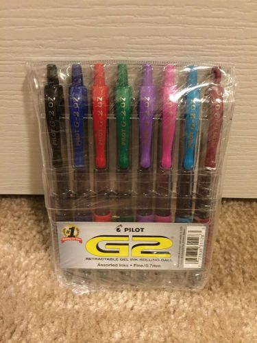 Pilot G2 0.7mm Fine Point 31654 Retractable Gel Ink pen  8 Color Set