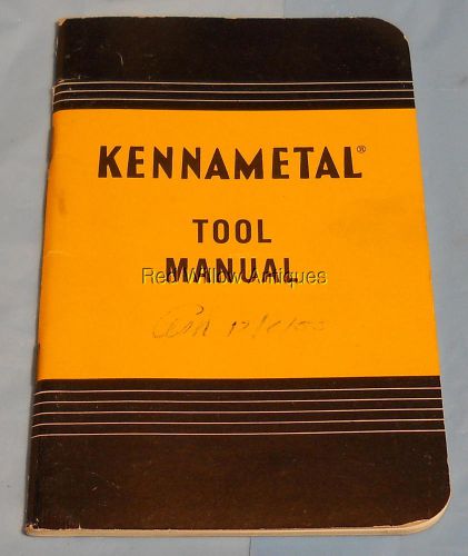 1955 KENNAMETAL TOOL MANUAL NO.7