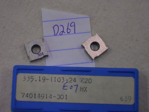 10 NEW SECO 335.19-1103-24 CARBIDE INSERTS. GRADE: HX  K20 {D269}