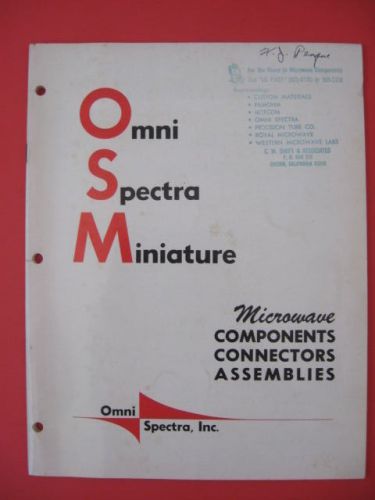 Vintage 1966 Omni Spectra Miniature Microwave Components Connectors Catalog