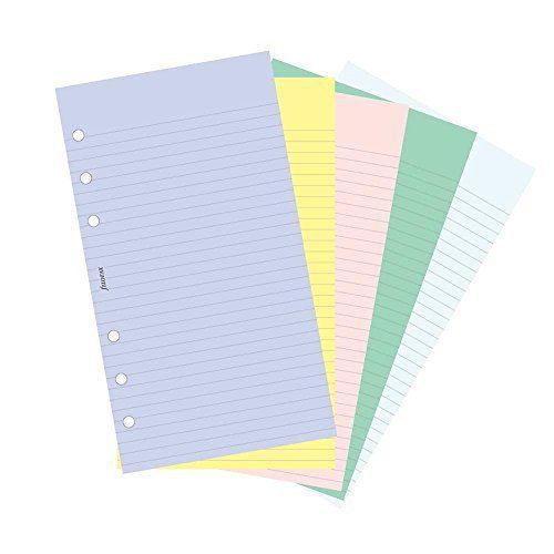 Filofax Papers 100 Plain and Ruled Notepaper, Multicolor Assortment Personal