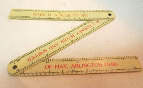 1912 antique celluloid advertizing pocket fold ruler/calendar/r.j. dorney/ ohio for sale