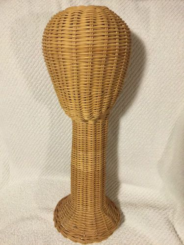 Wicker Rattan Head Form Hat Stand