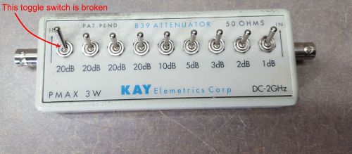 KAY Elemetrics Corp 839 Attenuator PMAX 3W DC-2GHz 50Ohms