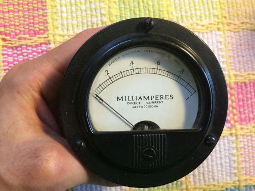 Vintage Marion DC Milliamperes Meter Measures 0-1 MA Gauge MR35W