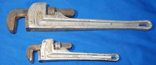 Ridgid aluminum pipe wrenches 18&#034; &amp; 10&#034; 810 aluminum hd the ridge co. ohio usa for sale