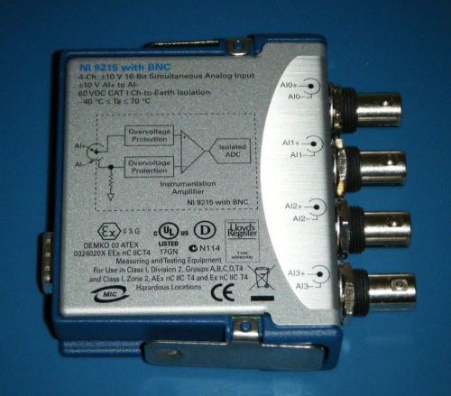 Ni 9215 bnc 4-ch ±10v analog input, national instruments *tested* cdaq crio for sale