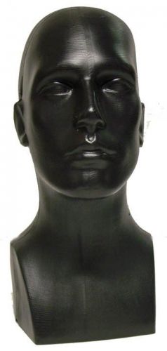 15&#034; TALL MANNEQUIN HEAD MALE DURABLE PLASTIC GREAT FOR MOLDING BLACK (50013)