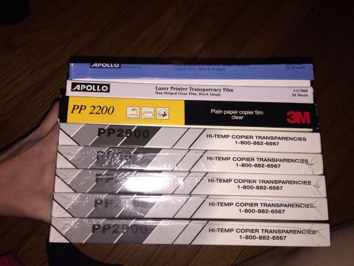 LOT OF 8 PACKS OF TRANSPARENCY FILM 4 SEALED 4 OPEN READ DESCRIPTION 3M