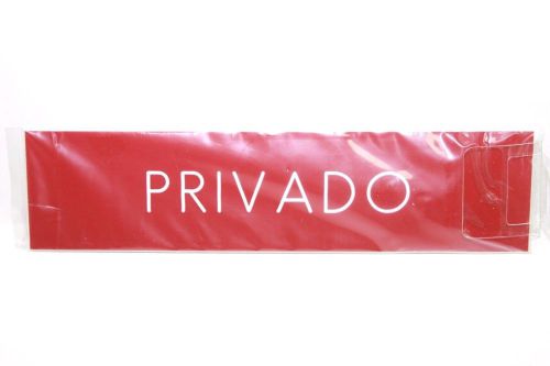 Privado Private 8&#034; 8&#034;x2&#034; Engraved Red w White Letters Sign