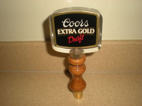 Classic Coors Extra Gold Draft Beer Acrylic/Wood Tapper Handle (6 1/4 Inches)