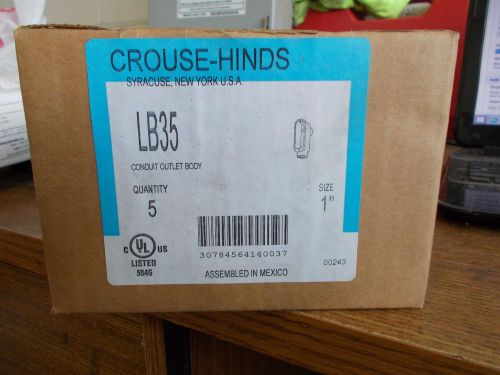 NEW BOX OF 5 CROUSE HINDS CONDUIT BODY 1&#034; LB35