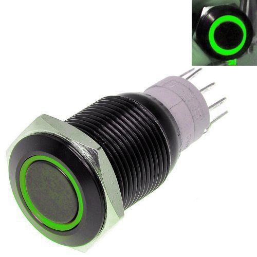 1*12v 16mm Push Button Switch Latching LED Waterproof Stainless Steel Flat