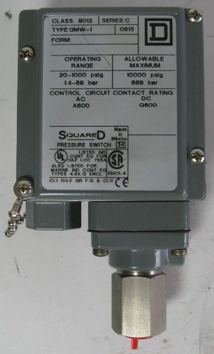 Square d pressure switch 20-1000psig 9012gmw1 series c nnb for sale
