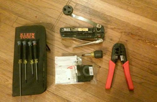 NO RESERVE! klein tools cable cutter &amp; screwdriver lot w extras ship from tx