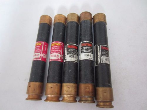 Lot of 5 Bussmann Fusetron FRS-R-20 Fuses 20A 20 Amps Tested