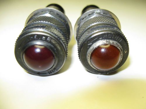 (2) Vintage Dialco ? Panel Mount Indicator Lights w Mech Dimmers &amp; #47 Bulbs #2
