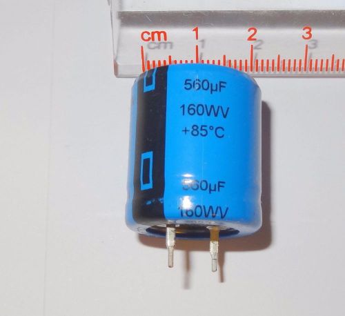 1 pc 560uF, 560 uF, 160V  Electrolytic Capacitor.. Snap-in, P/N 380LQ561M160