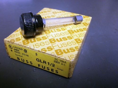 5pk bussmann glr1/2 300v 0.5a 500ma fast acting fuse for hlr holders, fixed cap for sale