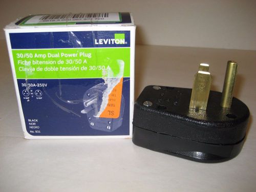 Leviton 30/50 Amp Dual Power Plug, No. 931, 250V,  Black, Lot 309