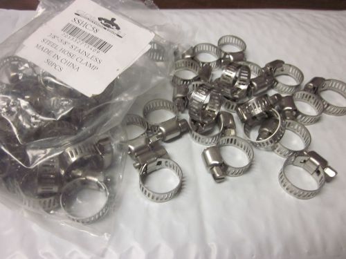 100pc 5/8&#034; clamp stainless steel hose clamps 3/8&#034; - 5/8&#034; goliath industrial tool for sale