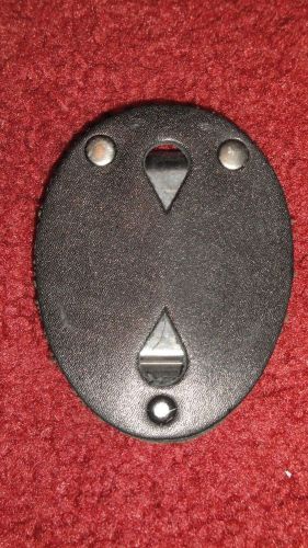 Clip-on leather shield style police badge holder w/pocket belt clip (used) for sale