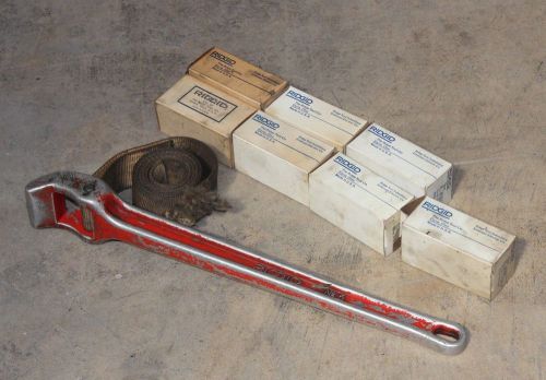 Ridgid #5 Strap Wrench and 7 Boxes of Replacement Straps