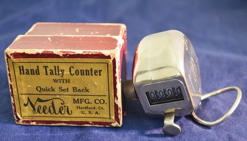 VINTAGE Veeder Hand Tally Counter 4-digit Handheld &amp; Original Box
