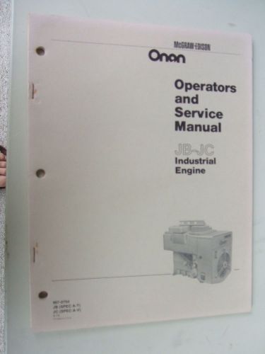 Onan jb-jc series industrial engine service manual generator genset refer welder for sale