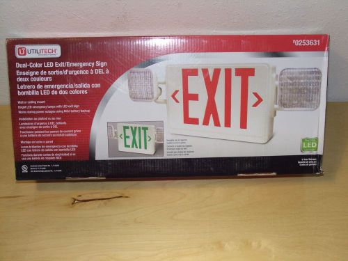 NEW Utilitech Dual-Color Green Red LED Exit Emergency Light Sign # 0253631