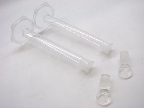 2 KIMAX 20039 Glass TC 10mL Hex Base Graduated Cylinders W/ Glass Stoppers b168