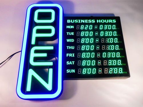 Greenlight Innovations Open sign w/ Digital Hours of Operation