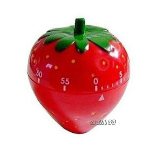 Small Timer Compact Red Strawberry Plastic Timer