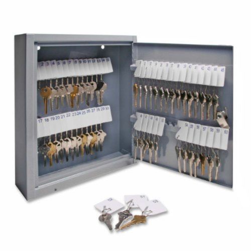 S.P. Richards Company Secure Key Cabinet 10 x 3 x 12 Inches 60 Keys Gray (SPR...