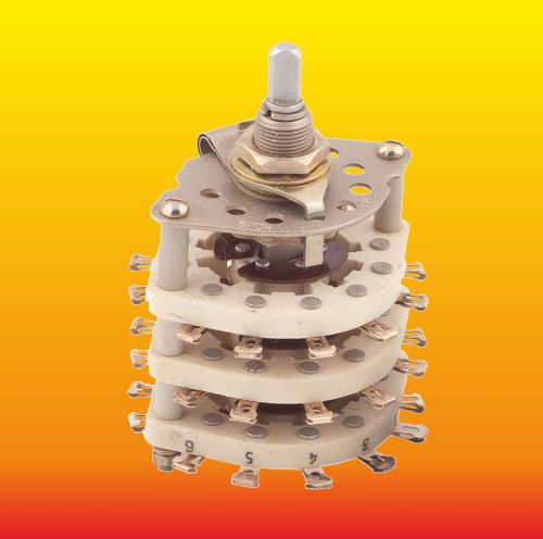 6 POLE 5 POSITIONS RUSSIAN UNSHORTING CERAMIC ROTARY SWITCH