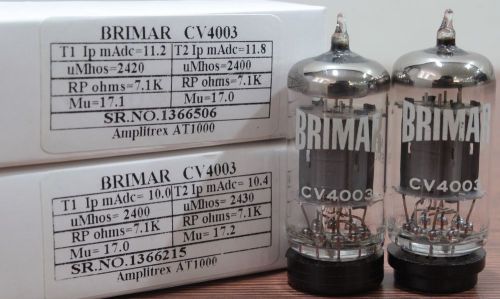 CV4003 12AU7 ECC82 6067 Brimar Tested on Amplitrex 1000 Audio Tube # 1366215&amp;506