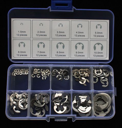 A2 Stainless Steel E-Clip Assortment Kit 1.5-10mm Circlip 120ps  300103