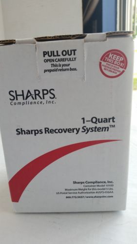 Sharps recovery system 1 quart needle disposal container for sale