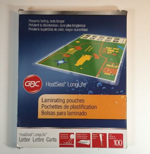 Gbc heatseal longlife premium laminating pouches 3200716 5mm 11-1/2 x 9 100/box for sale