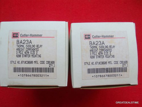 Cutler Hammer Thermal Overload Relay NEW BA23A 3 POLE A200 STARTER MOUNTING
