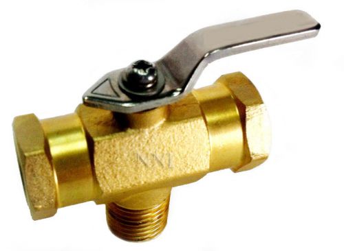 1/4&#034; npt - pollard 3 way brass bleeder ball valve for sale